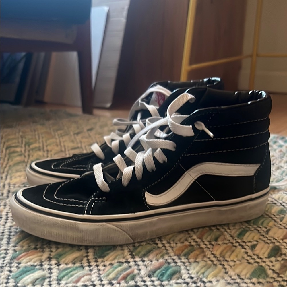 Vans Black and White High-Top Sneakers